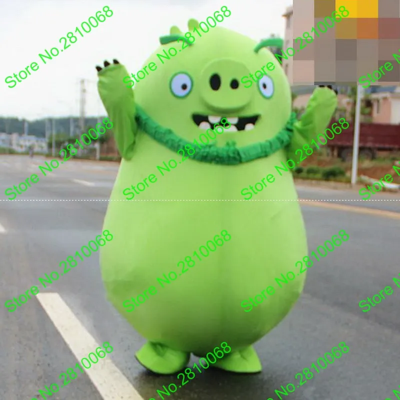 Make EVA материал зеленый мультфильм поросенок талисман костюмы одежда на день