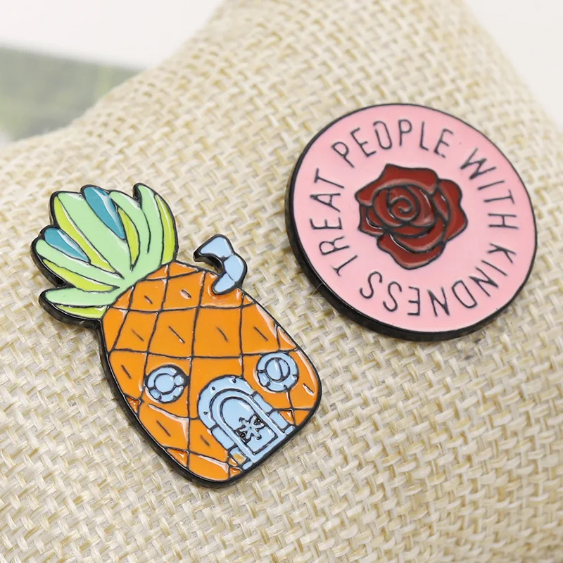Женская брошка с рисунком фруктов и ананаса розовый воротник Pin рюкзак значок на