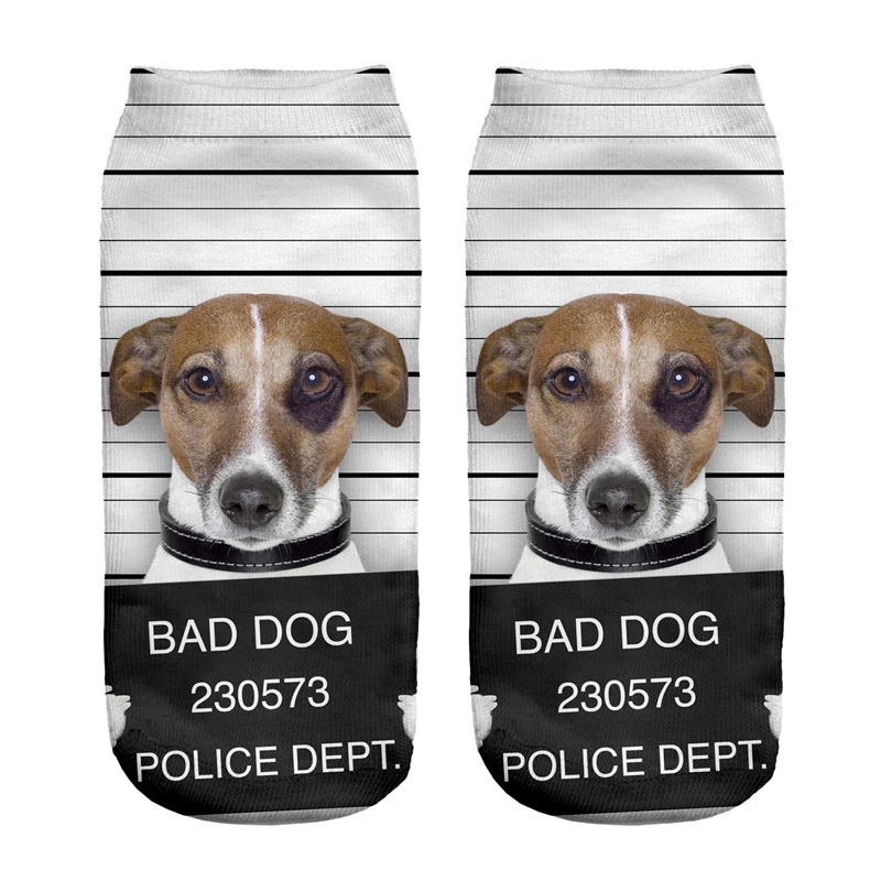 3D принтами хороший животного Тип мужского и женского короткие носки нейтральный