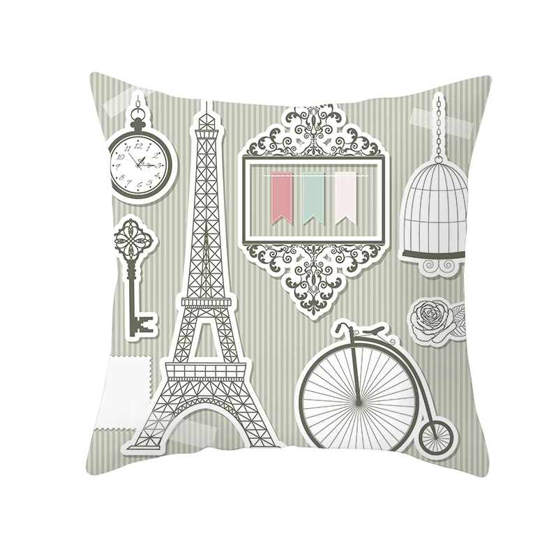 H01 mling 1PC Notre Dame De Paris Art Printed Church Gothic Building Polyester Decorative Pillowcases Pillow Cover Pillow Case - Цвет: H01