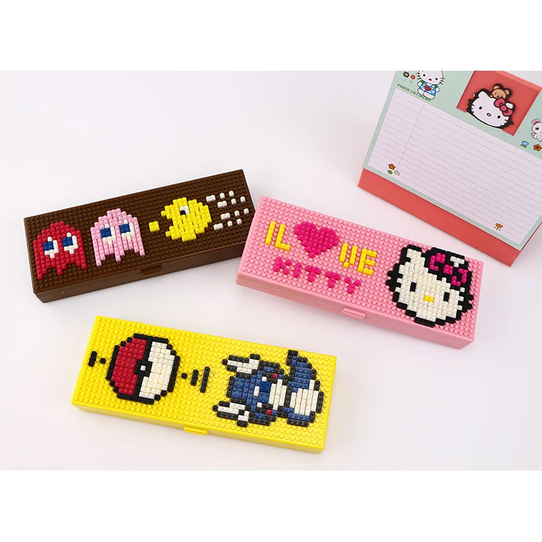 1 шт. креативные Детские сборные пластиковые строительные блоки пенал DIY