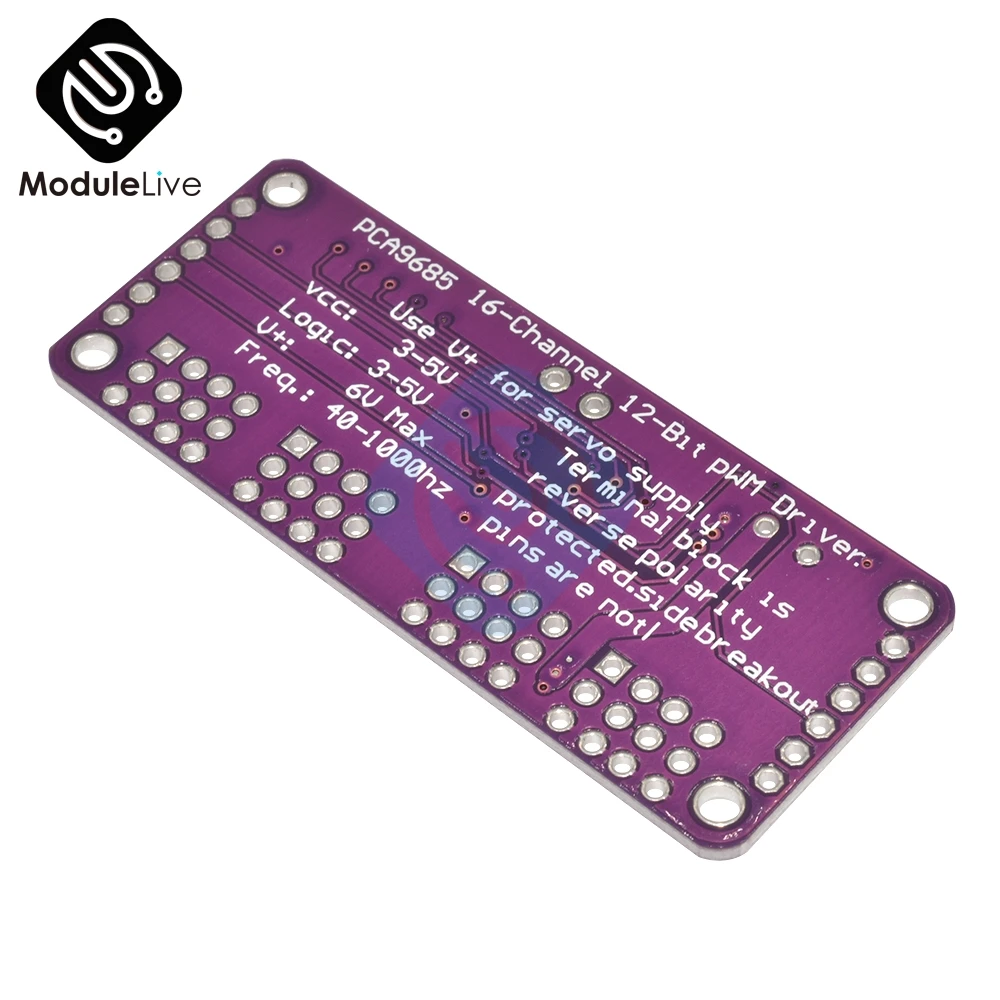 PCA9685 16 канальный 12 битный PWM сервопривод интерфейс I2C IIC 1 6 кГц ШИМ модуль