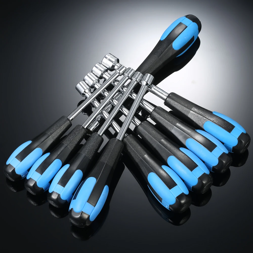 9pcs Hollow Shaft Nut Driver Set Metric Sizes Hex Bit Sockets 5mm/5.5mm/6mm/7mm/8mm/9mm/10mm/11mm/12mm | Инструменты