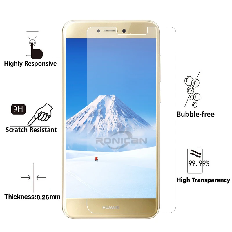 Закаленное стекло для Huawei P8 P9 Lite 2017 Защита экрана P10 P7 Honor 4C Pro 6X 6A Y3 II Y5 Y6