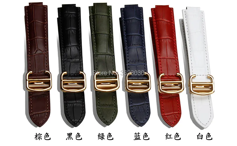 Чехол из натуральной коровьей кожи с ремешком для часов cartier с откидной пряжкой для размеров 18 мм 20 мм белый красный синий зеленый черный коричневый