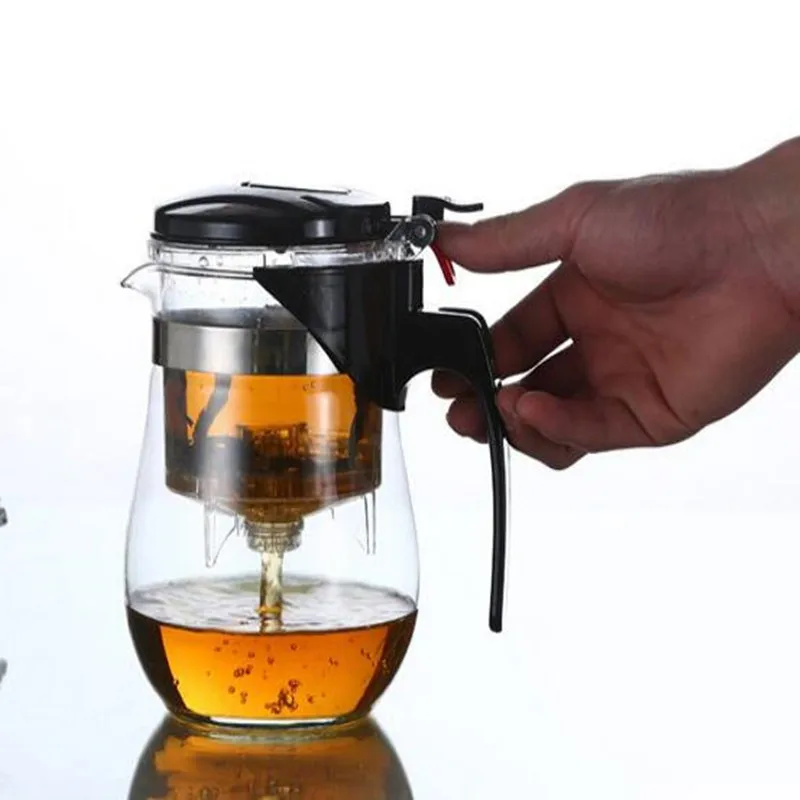 

Hot Sale Heat Resistant Glass Teapot Chinese Tea Set Puer Kettle Coffee Glass Maker Convenient Office Tea Pot With Filter