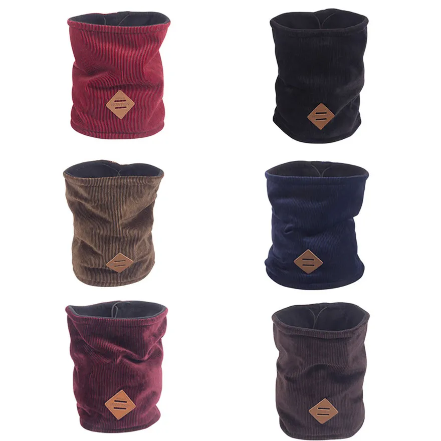 Однотонный мужской шарф для влюбленных зимний плюс бархатный теплый вязаный с