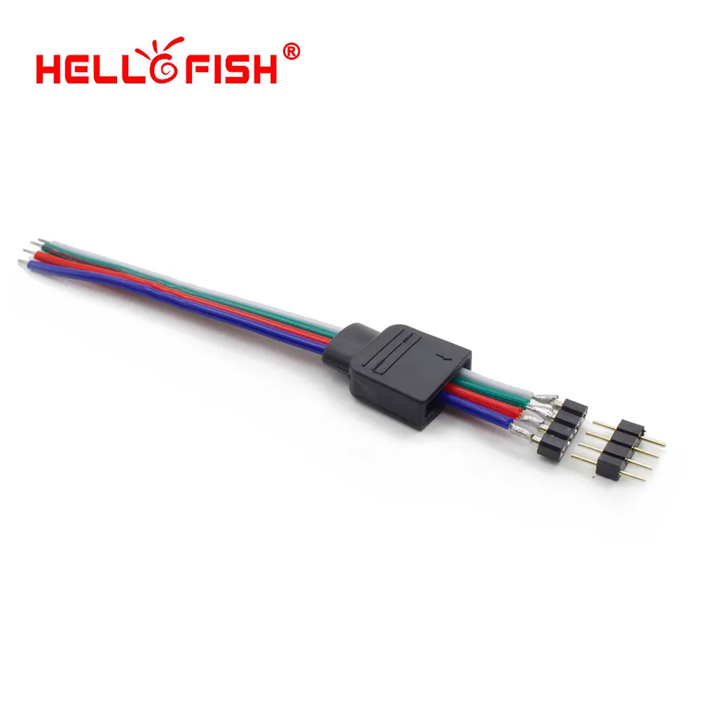 Здравствуйте рыбы мужского и женского 4 контактный разъем припоя вилка RGB для