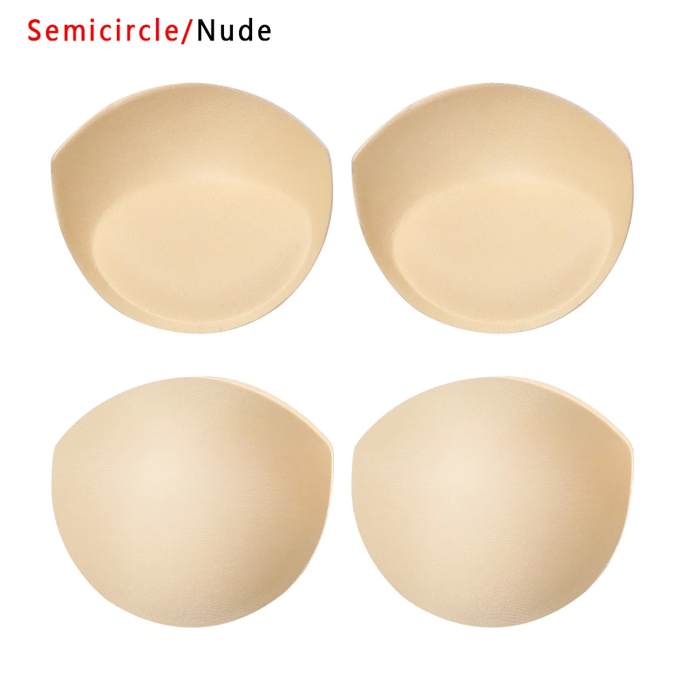 semicircle - nude 1 пара, женское летнее сексуальное бикини со съемными чашечками для бюстгальтера, чашечки для бикини, поролоновые чашечки для груди, пуш-ап, для купального костюма - Цвет: semicircle - nude