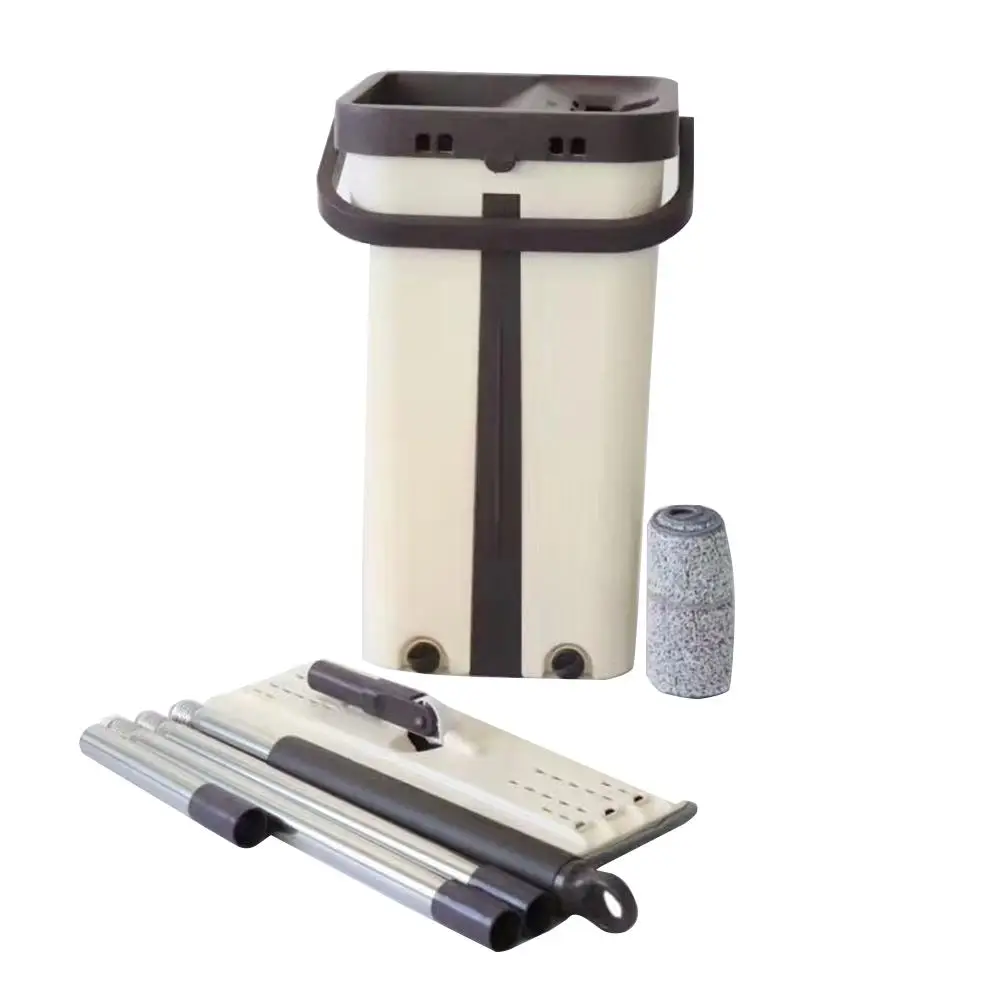 Плоская сжимающаяся половая тряпка и ведро ручной легко отжимать Швабра для