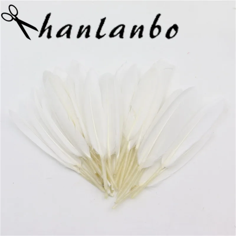 

White 500pcs/lot Swan Duck Plumes Natural Goose Feather Craft Decoration 3-5inch Feathers For Jewelry Hat Clothing Decor
