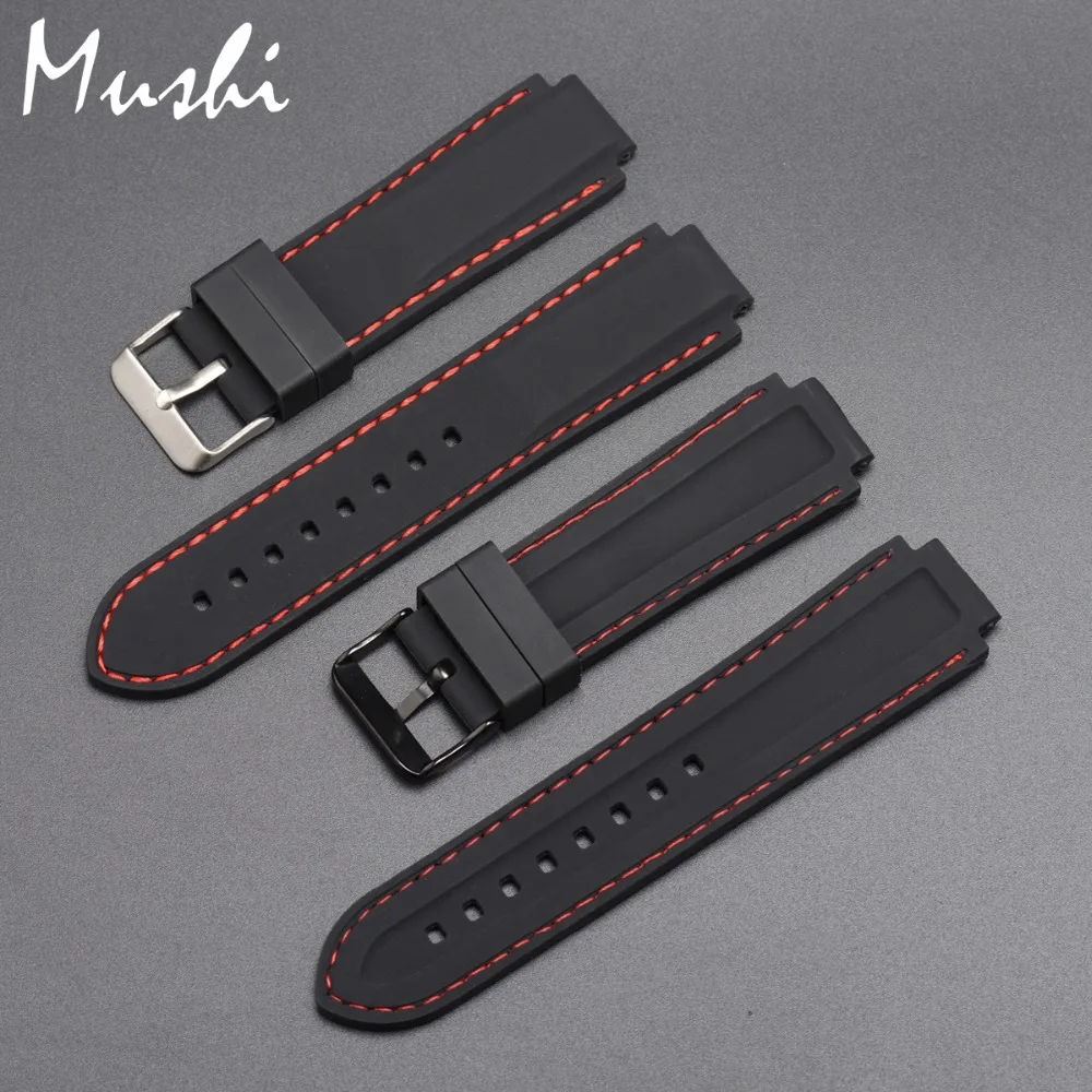 Ремешок силиконовый для часов Timex T49859 | T2N720 T2p141 T2n722 723 738 739 качественный черный
