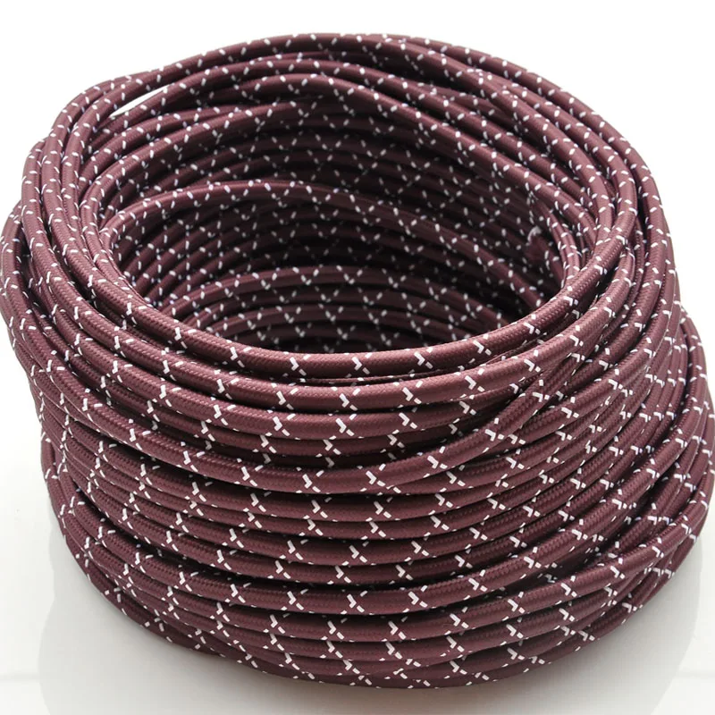 Круглая текстильная ткань 0 75 мм2 электрический провод 2 ядра плетеная люстра