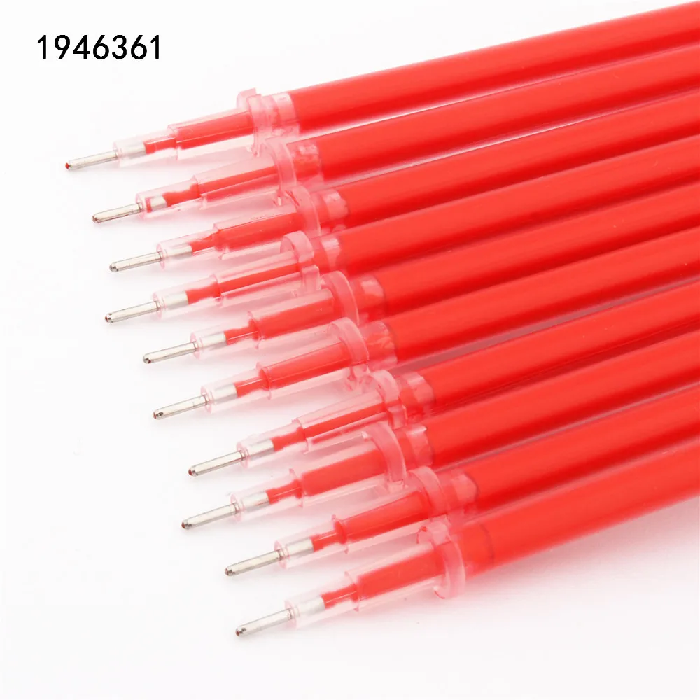 D- 10pcs red Высокое качество Черный Синий Красный чернильный стержень сменный гелевый карандаш Пуля для тонкого наконечника чернильный картридж школьные студенческие офисные канцелярские принадлежности подарок для любви - Цвет: D- 10pcs red