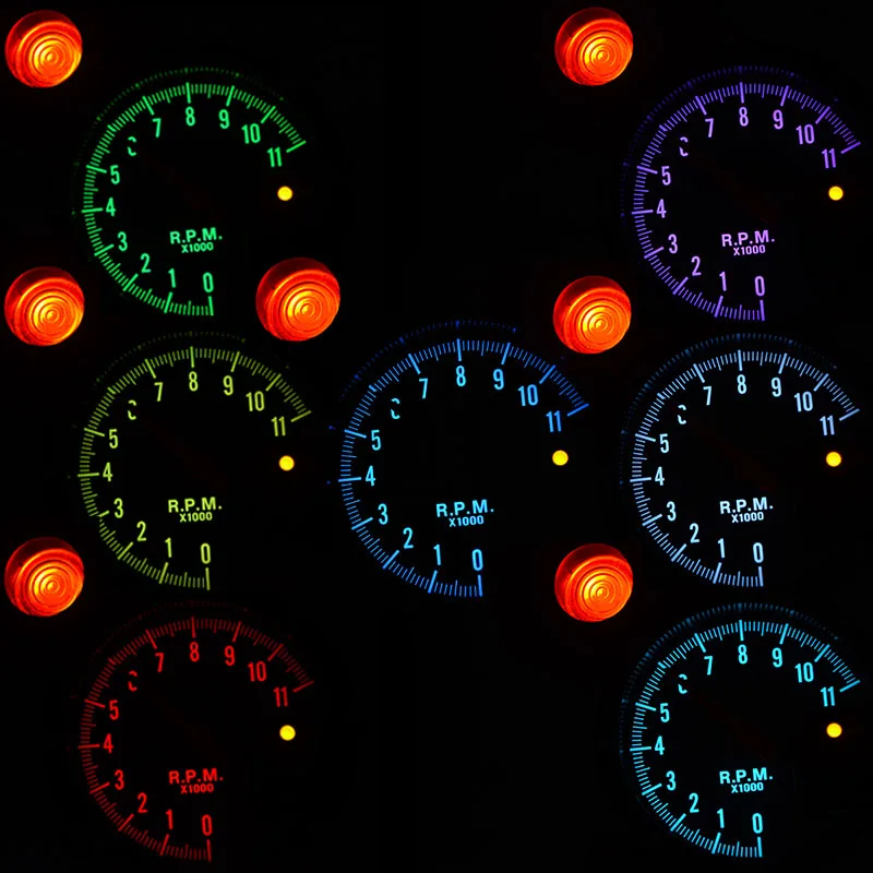 5 дюймов Авто Тахометр RPM Датчик предупреждающий светильник задний 7 цветов
