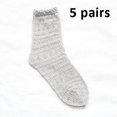 Новая мода 5 пар женские летние носки Harajuku Popsoket уличная Calcetines короткие носки с принтом корейский стиль - Цвет: A8ECZW-0087-gray2