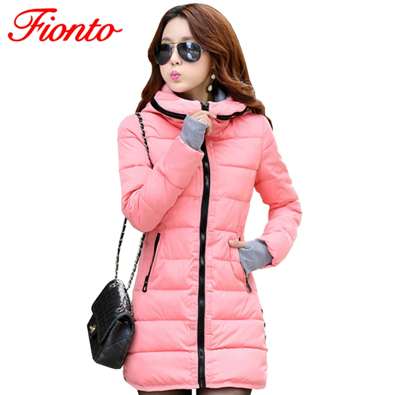 Зимняя женская куртка FIONTO 2020 новая парка средней длины из хлопка зимнее пальто