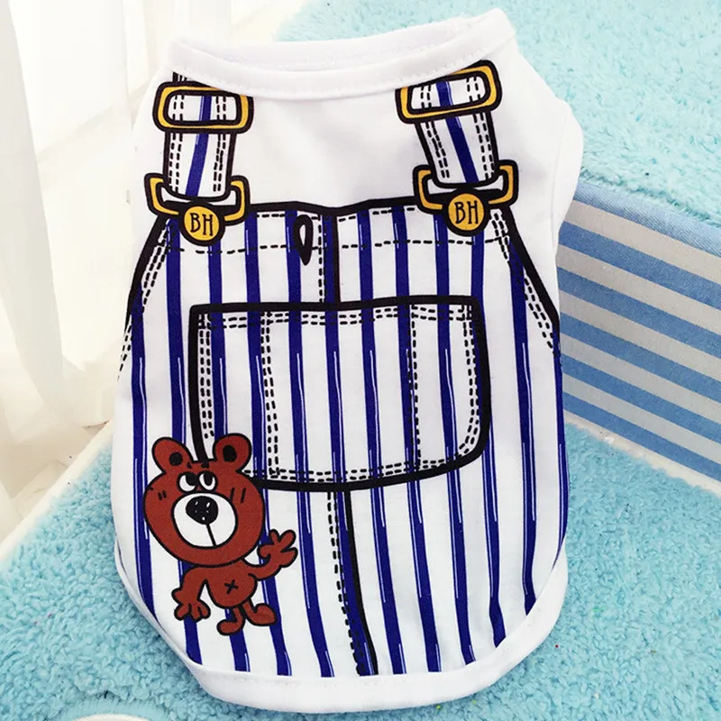 

Spring/Summer Pet Dog Clothes For Small Dogs Coat Jacket False Strap Vest Print Cotton Puppy Chihuahua Costume Clothing Apparel
