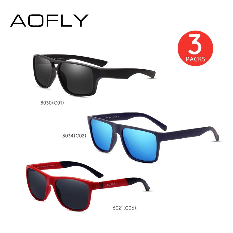 MPACK1 AOFLY 3 упаковки солнцезащитных очков для мужчин и женщин посылка распродажа комплект из 3 очков - Цвет линз: MPACK1