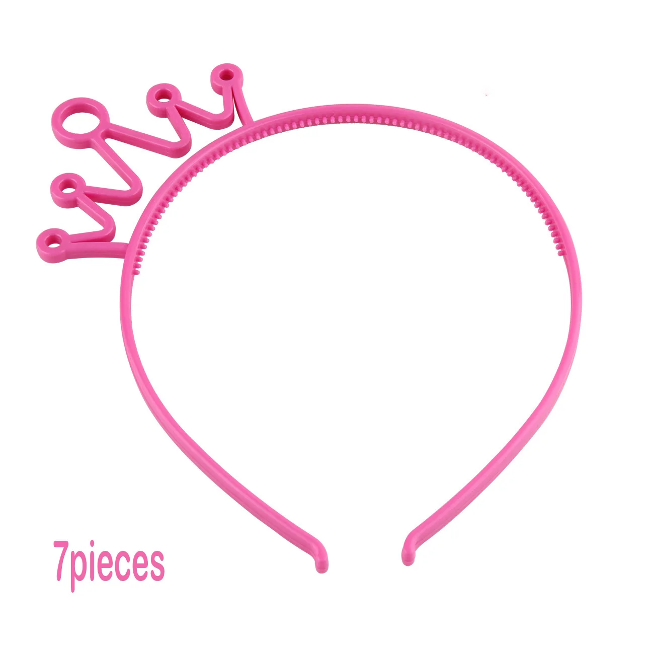 7pcs rose red crown 7 шт., милая пластиковая повязка на голову с кошачьими ушками, яркие цвета, единорог, корона, повязки на голову, для девочек, для детской вечеринки, для ежедневного украшения, аксессуары для волос - Цвет: 7pcs rose red crown
