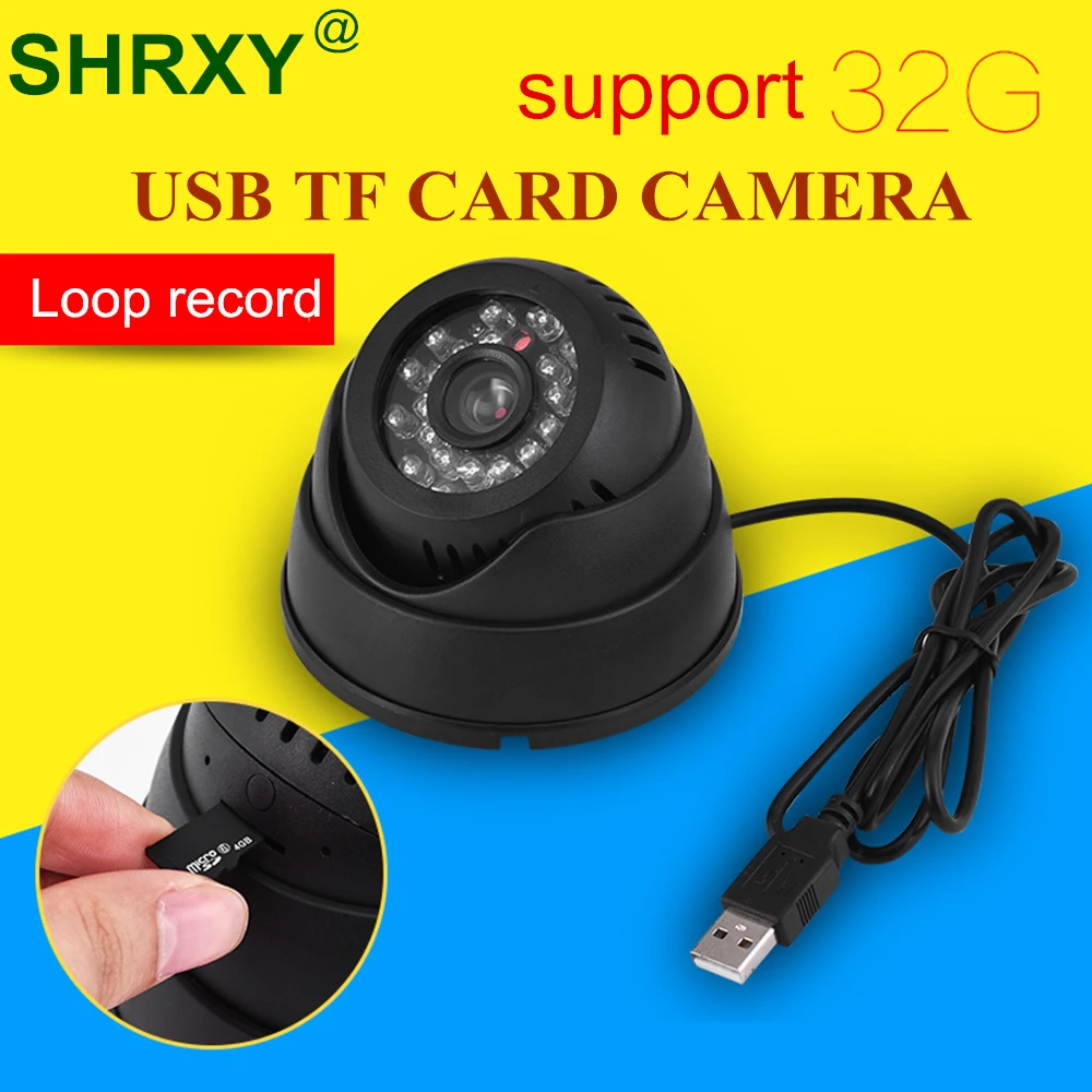 USB купольная видеокамера безопасности ИК Мини CCTV камера видео TF карта памяти ночное видение Авто Вождение рекордер DVR