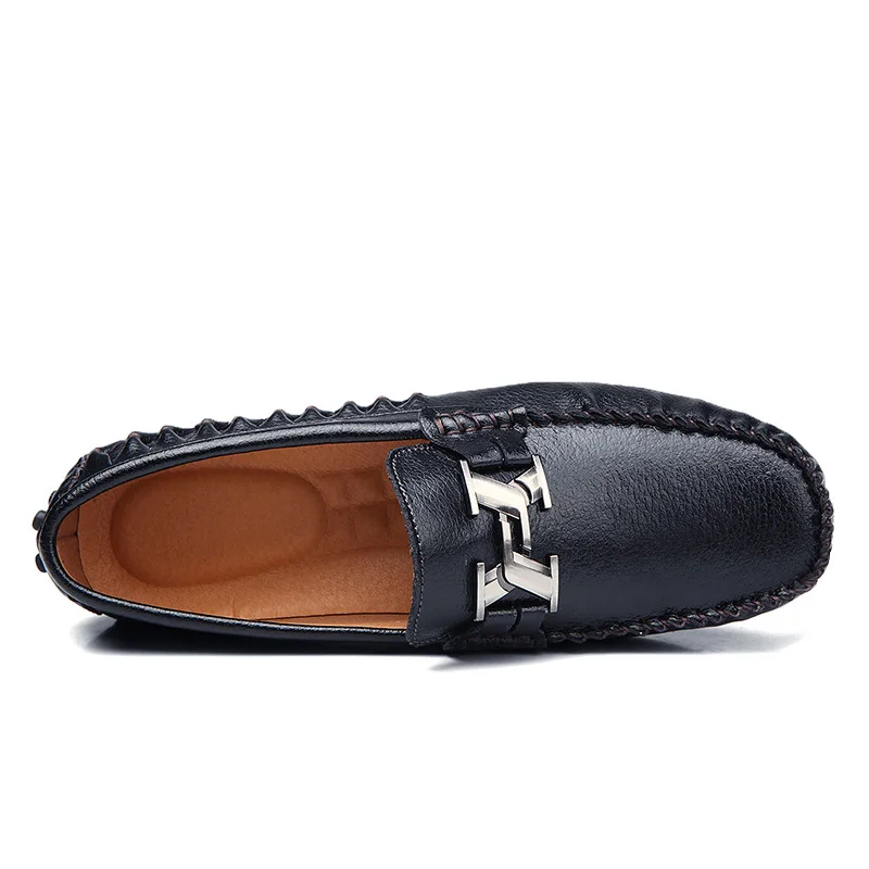 New Fashion Men High Quality Genuine Leather Loafers Luxury Brand Casual Flats Lazy Shoes Lightweigh Moccasins Driving | Обувь