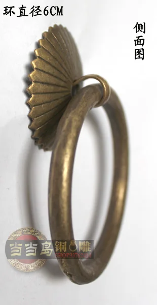 60 мм китайская антикварная мебель бронзовая медная живая ручка классическое