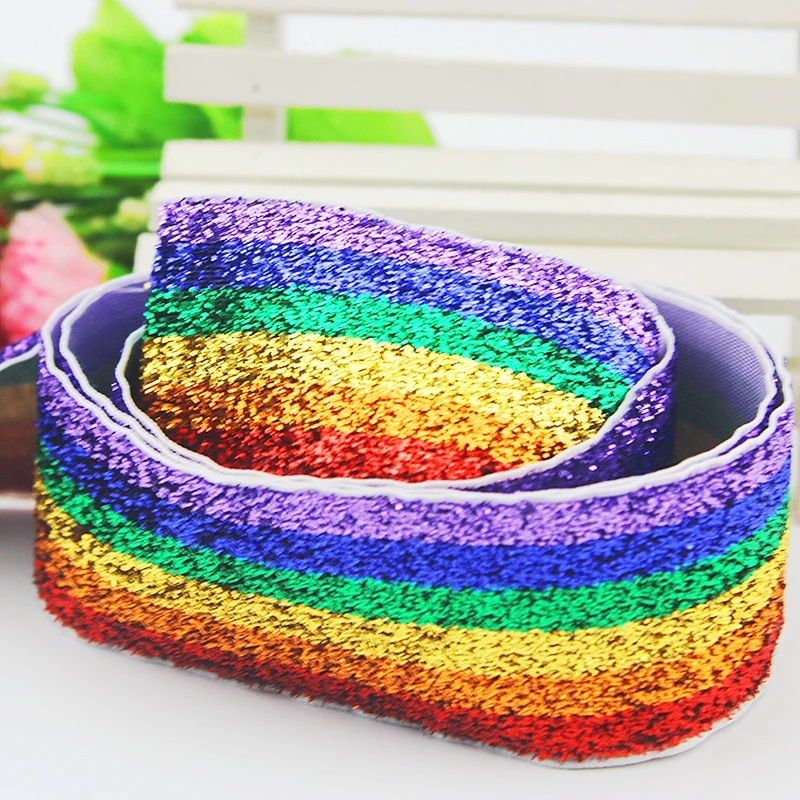 10 yards 1-1/2" colored webbing rainbow glitter velvet ribbon 38mm Wedding Party Decoration | Дом и сад