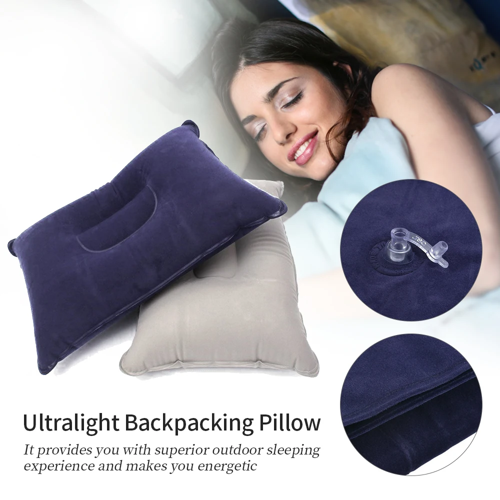 U-shaped Travel Pillow Neck Cushion Inflatable Double Sided Flocking Car Airplane Hotel Bed Sleep A | Дом и сад