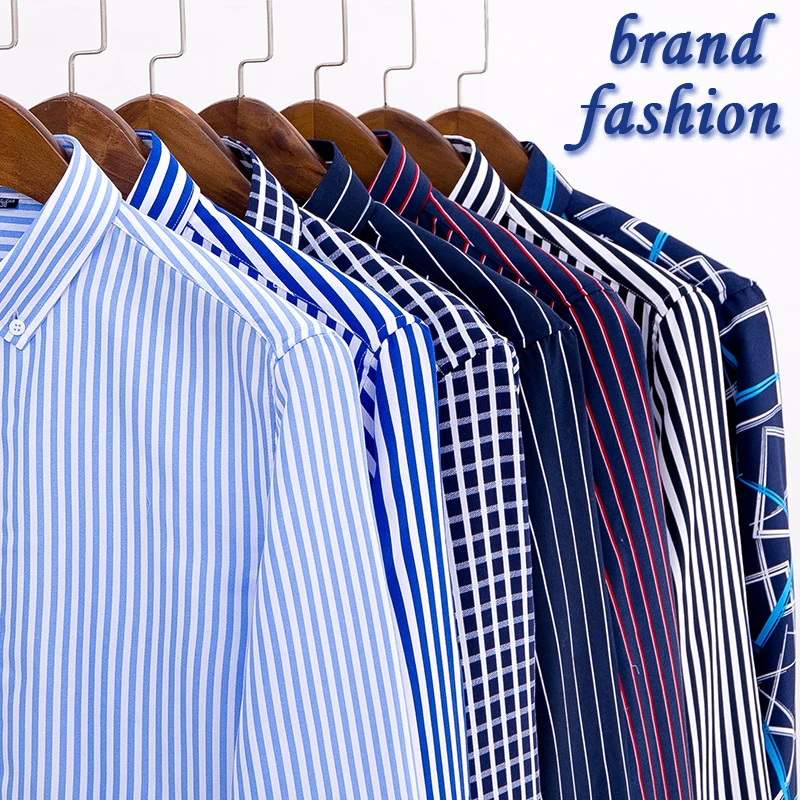 AILEEKISS 2019 Фирменная Новинка Camisa Masculina мужские рубашки повседневные в полоску с