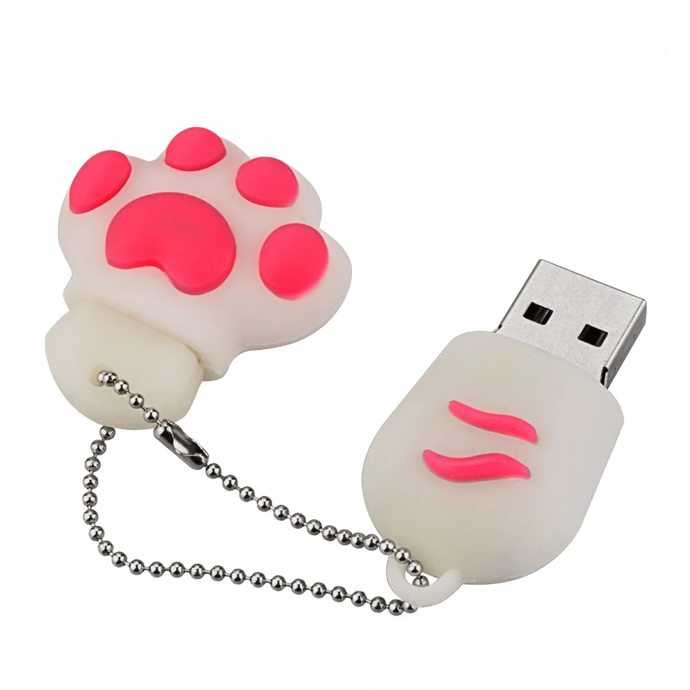J-boxing Белый USB флеш-накопитель 32 Гб милый кот когти Флешка 16 памяти палочки для