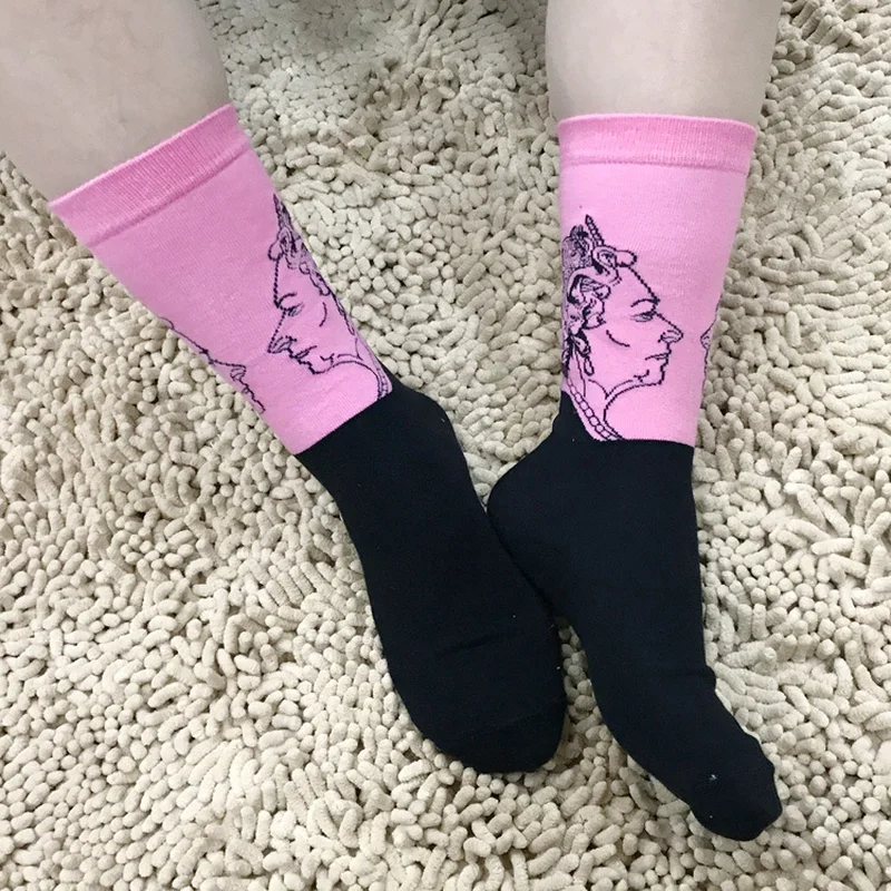 Новые мужские хлопковые носки с принтом знаменитостей Харадзюку дизайн Sox Calcetine