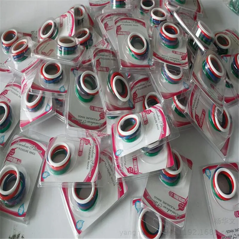 Силиконовое эластичное кольцо на пенис для задержки клитора Радужное Мужская