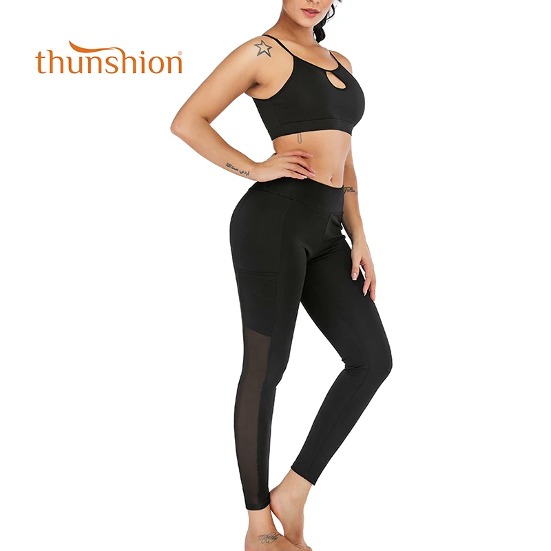 Thunsion женские леггинсы для фитнеса, бега, трико, спортивные штаны, дышащие женские леггинсы, штаны для йоги, женские штаны для йоги с высокой талией