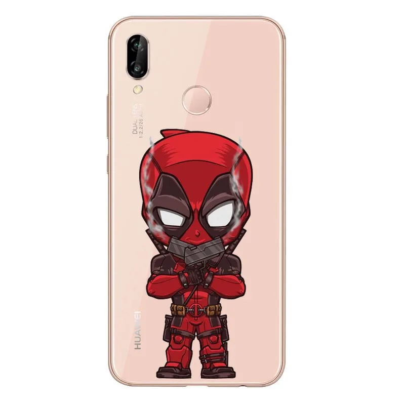 Суперклассный Мягкий силиконовый чехол Marvel Deadpool Super Hero для телефона Huawei P8L P20L P20LITE