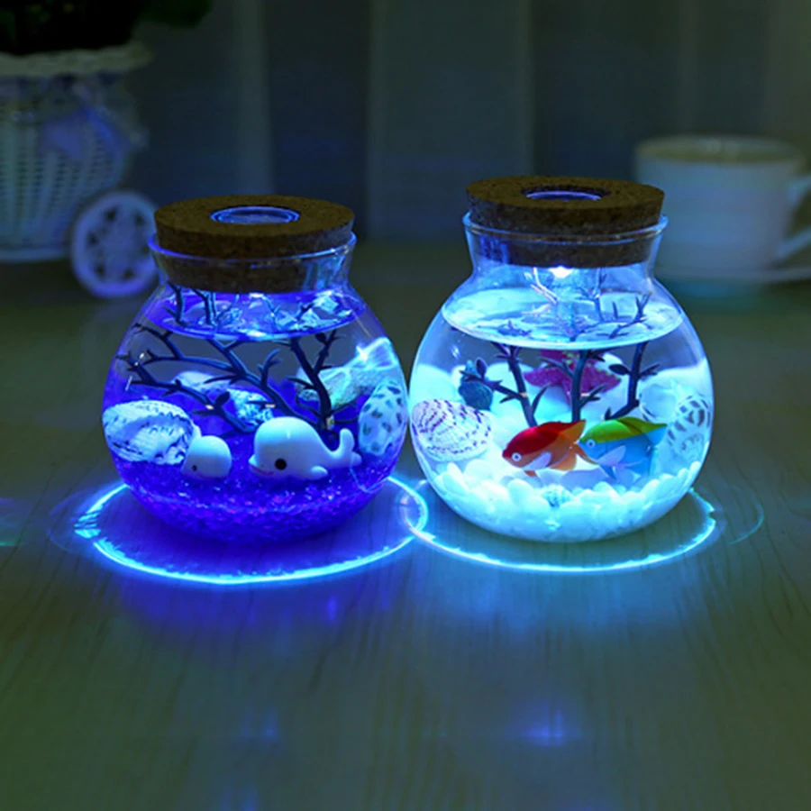 Светодиодная RGB лампа BEIAIDI в виде бутылки желаний ночная с удаленным изображением