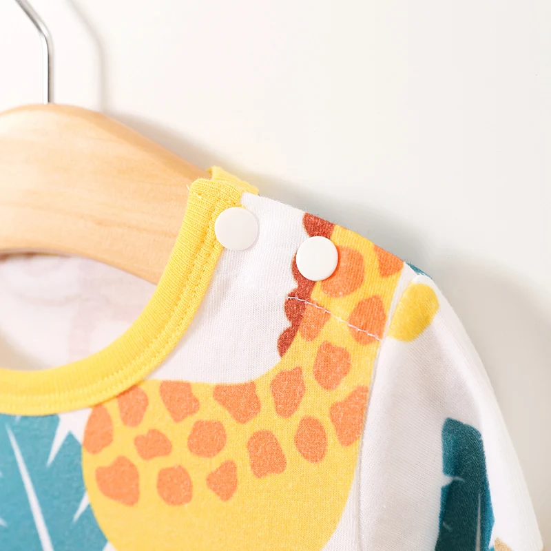 YiErYing Newborn Clothing Baby Boy Girl Rompers Cartoon Animals Printing Cotton Long Sleeve Infant Pajamas Kids Clothing