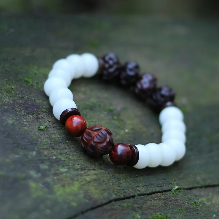 Китайский ветряной белый корень дерева Бодхи браслет с бусинами новый