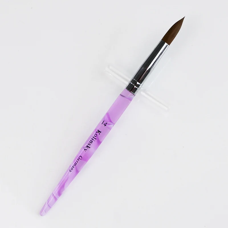 size 14 acrylic pen Кисть для ногтей искусство акрил ic Ongle колинский материал Pinceau Профессиональный пинцель акриловая пудра Ручка 3D Pennelli Unghie acryl Manicura - Цвет: size 14 acrylic pen