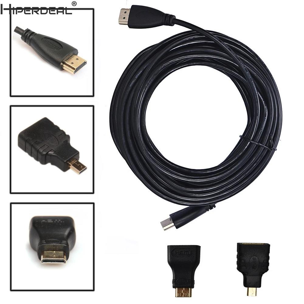 HIPERDEAL 5 м 3 в 1 HDMI совместимый с совместимый/мини/Micro адаптер кабель HD для
