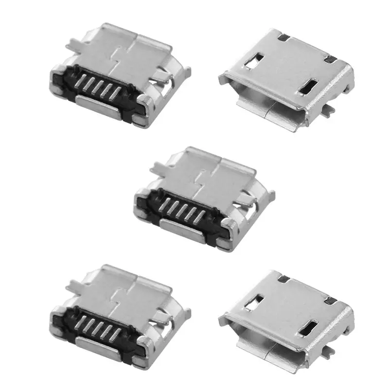 5 шт. USB Micro B 5pin гнездовой разъем SMT поверхностное крепление металлические