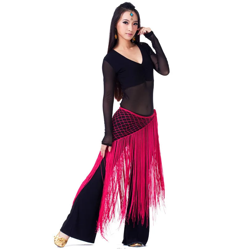 Шарф-шаль в аргентинском стиле для танца живота вязаный крючком треугольный пояс