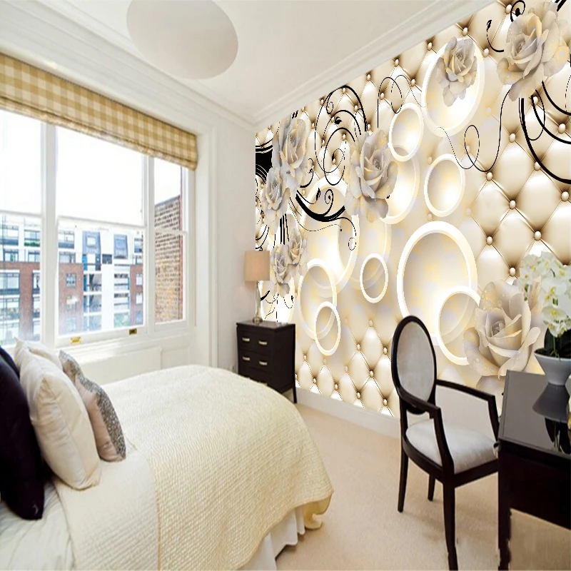 Индивидуальные настенные 3D-обои любого размера современные модные белые большие