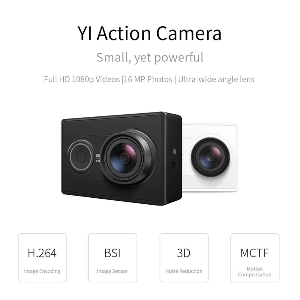 [Международная версия] Экшн камера Yi XiaoYi Camera 2K 30fps 1080P 60fps 16MP WIFI Удаленная