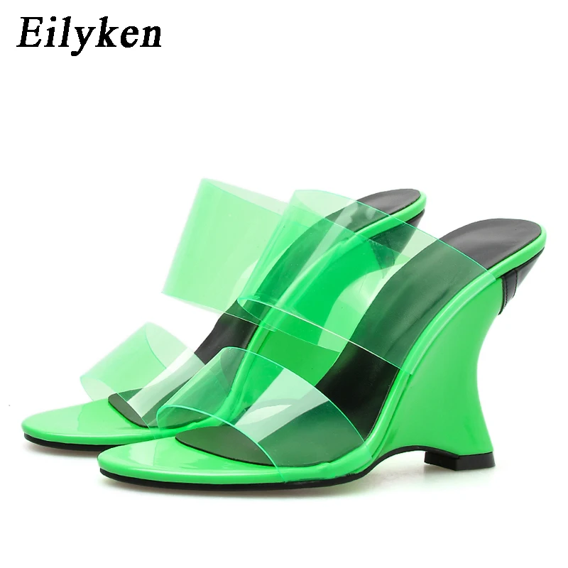 Прозрачные тапочки Eilyken из ПВХ женские туфли с открытым носком в необычном стиле