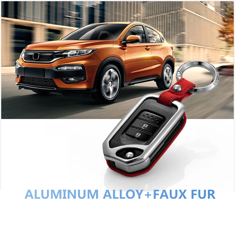 Замшевый меховой автомобильный смарт чехол для ключей Honda 2016 2017 CRV Pilot Accord Civic CR V HR