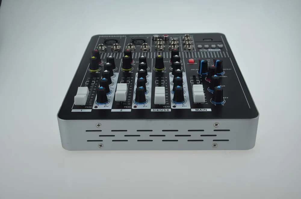Пульт звукового микшера с USB 4 микшер каналов звуковая консоль DJ оборудование/48В Питание с Bluetooth смешивание звука