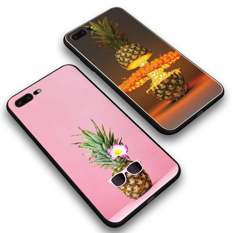 Забавный Мягкий силиконовый чехол для телефона из ТПУ с фруктами для iphone6 6S 7 8 Plus 5 5S SE чехол для телефона с ананасом для iphone XR XS X XSMAX 7 8plus