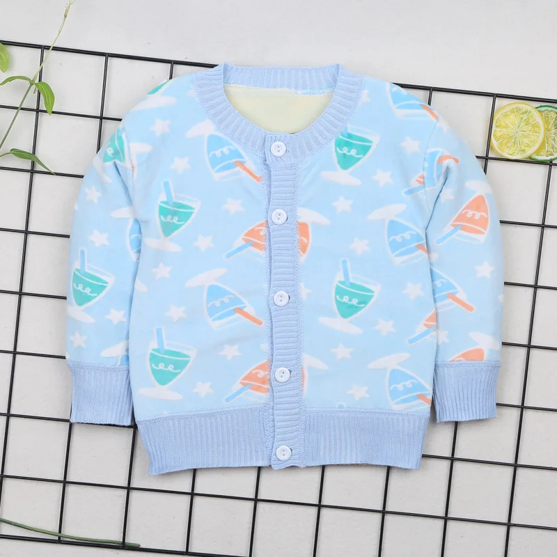 Autumn Winter Clothes For Baby Boys Kid Car Plane Warm Sweaters 0-2years Toddler Boy Cardigan O-neck Thick Outerwear |