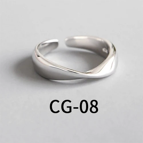 CG-08 S925 Стерлинговое Серебро указательный палец кольцо Леди минимализм прохладный ветер цепи простое Открытое кольцо корейские ювелирные изделия - Цвет основного камня: CG-08